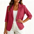 thumbnail image 4 of LPZOOGU 2026 Summer Women’s Linen Blazer Jacket - Lightweight Breathable 3/4 Sleeve One Button Business Casual Suit Jackets, 4 of 7