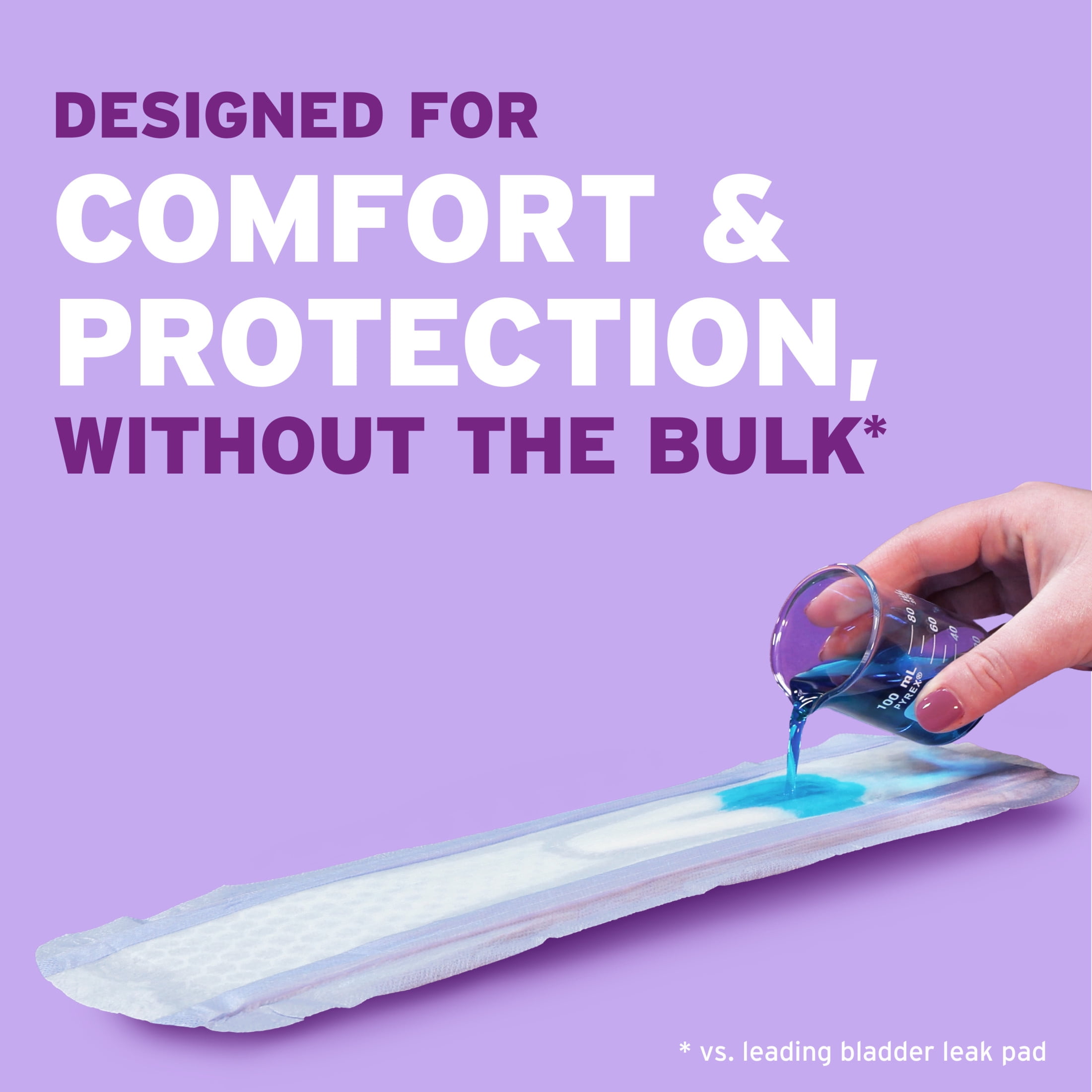 (2 pack) Poise Ultra Thin Incontinence Pads, 7 Drop Ultra Absorbency, Long Length, 22 Count