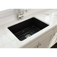 thumbnail image 4 of BOCCHI Sotto Undermount Fireclay 27 in. Single Bowl Kitchen Sink with Protective Bottom Grid and Strainer in Matte Black, 4 of 6