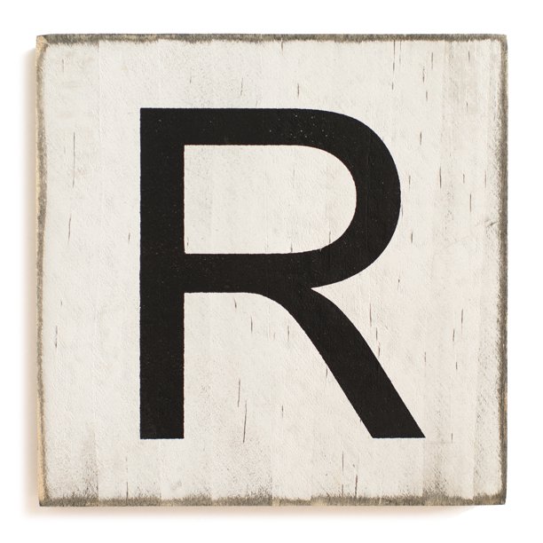 Stiles Crossword Letter Tiles, Wooden Wall Decor, 3.5 Inch, Rustic