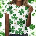 thumbnail image 4 of Erwazi St Patricks Day Womens Short Sleeve T-Shirts Crewneck Clover Cute Graphic Tee Tops, 4 of 7