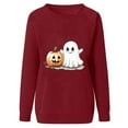 thumbnail image 4 of DDAPJ pyju Women's Halloween Ghost Sweatshirt Novelty Holiday Pullover Sweatshirt Funny Spooky Season Tops, 4 of 5