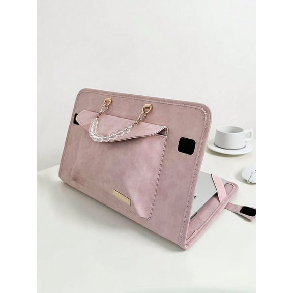 Water Resistant Laptop Sleeve Bag 15.6 Inch Pink, Portable Carrying Case Protective Cover for Men Women Travel Daily Use