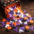 thumbnail image 5 of 100Pcs Pumpkin Ghost Confetti, Halloween Party Confetti Orange Pumpkin Ghost Boo Witch Legs Table Scatter Metallic Foil Sequins for Spooky Dinner Backdrop Invitation Filler Festive Card Decor, B, 5 of 7