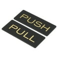 thumbnail image 1 of Unique Bargains Push Pull Door Sign Acrylic Self Adhesive Rectangle Sticker Black/Golden 4 Pack, 1 of 6