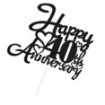 thumbnail image 3 of Decoración para tartas KELTORA Black Glitter, feliz 40 aniversario, 3 of 9