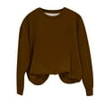 thumbnail image 6 of KkSLirnhs Solid Color Sweatshirt for Girls 5 Years Toddler Kids Boys Girls Spring Cute Solid Color Long Sleeve CrewNeck Sweatshirt Pullover Top Hoodies Brown, 6 of 7