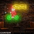 thumbnail image 3 of Glowneon Santa Bike Merry Christmas Neon Sign, Christmas Party Decor, 3 of 5
