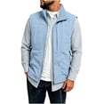 thumbnail image 3 of Zynoxe Men's Fleece Lined Vest Jacket with Side Pockets Comfort Lightweight Sleeveless Jacket for Men Classic Stand Collar Zip Up Thermal Jacket Oversized Solid Color Winter Casual Waistcoat 2XL, 3 of 10