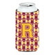 thumbnail image 1 of Letra R Fútbol Granate Y Oro Tall Boy Bebida Aislador Hugger Cj1081-Rtbc, 1 of 1
