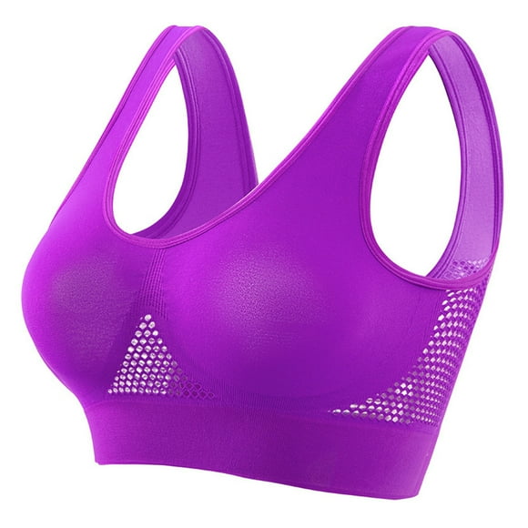 Padded Bralettes for Women Pullover Bra Feature V-Neck Full-Figure Bra Style W-20 Purple 4XL