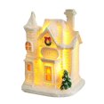 thumbnail image 1 of Casa navideña de resina blanca Harliver, decoración navideña de pueblo invernal blanco con LED 3D, regalos navideños, decoración de micropaisaje, decoración invernal, cabaña con vista a la nieve., 1 of 4