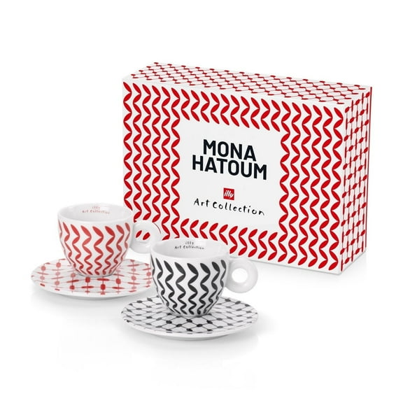 Mona Hatoum illy Art Collection - Set of 2 Cappuccino Cups and Saucers