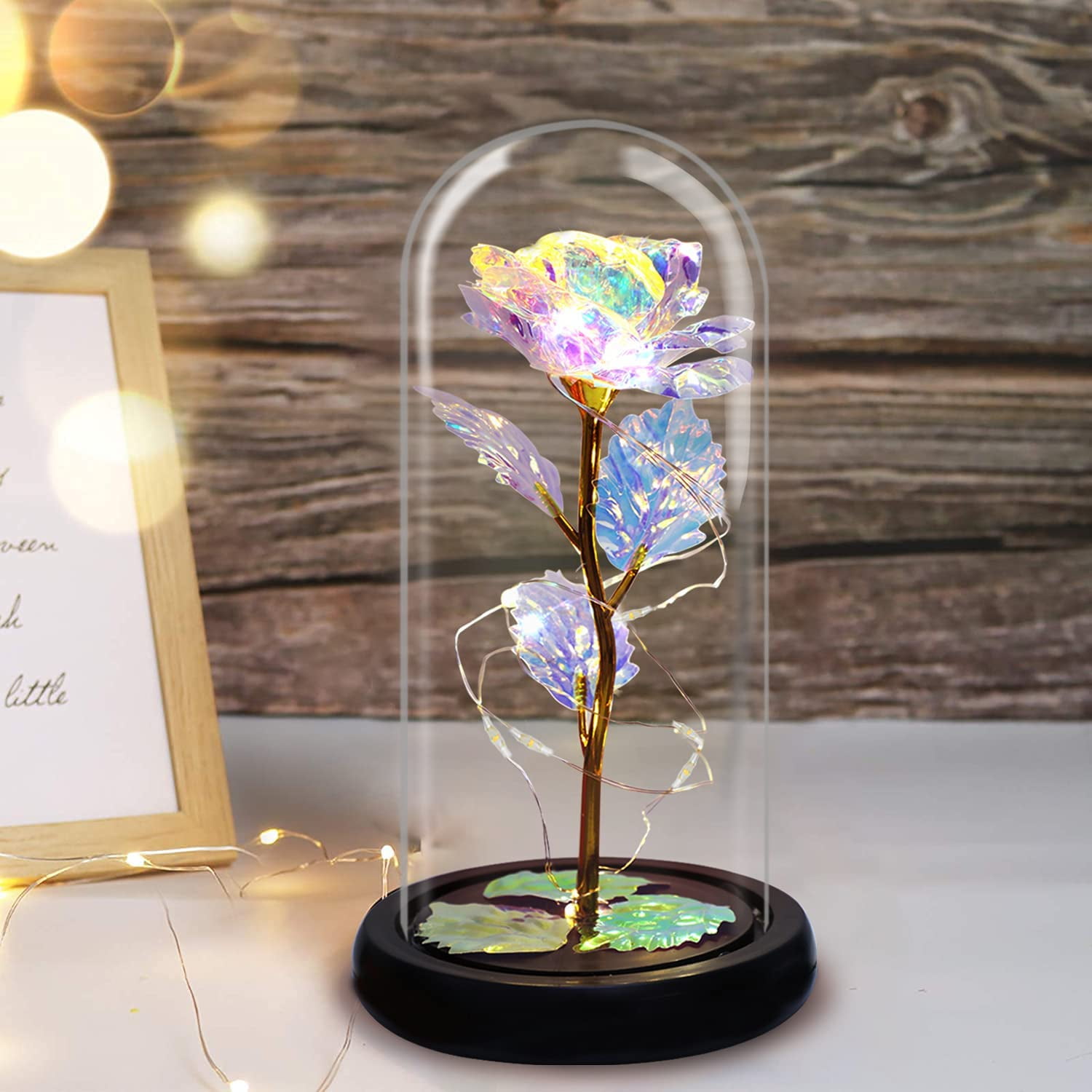 Christmas Rose Gifts for Women, Glass Rose Artificial Flower
