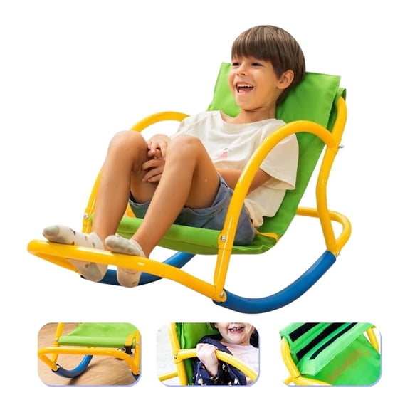 Platports Kid Rocking Lounge Chair - Powder-Coated Metal Rocking Chair - Yellow