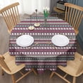 thumbnail image 3 of Green and Red Christmas Pattern Round Tablecloth 60"x60",Wrinkle Wipeable Table Cloth for Kitchen Dining Room Picnic Patio Party, 3 of 6