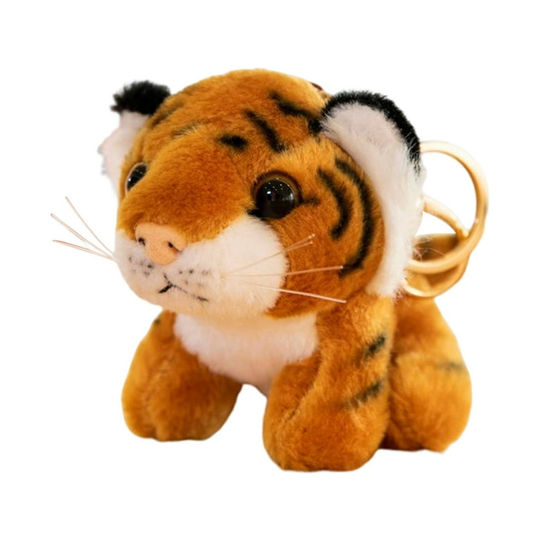 Stuffed Tiger Plush Toy Keychain Cartoon Cute Animal Keychain for