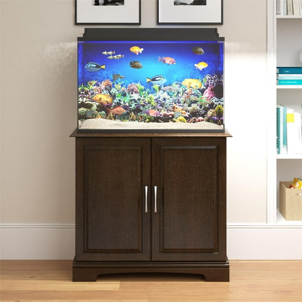 37 Gallon Aquarium Stand Espresso, Fish Tank Stand Bookcase