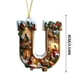 thumbnail image 3 of Taicans ‌Personalized A-Z Letter Christmas Tree Ornaments with Nativity Scene & LED Lights - Handmade Family Name Holiday Decorations for 2025 Christmas Tree | Customizable Gift‌, 3 of 7