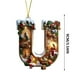thumbnail image 3 of Adornos de árbol de Navidad de 26 letras - Decoraciones acrílicas personalizadas con gorros de Papá Noel, de una pieza, 3 of 7