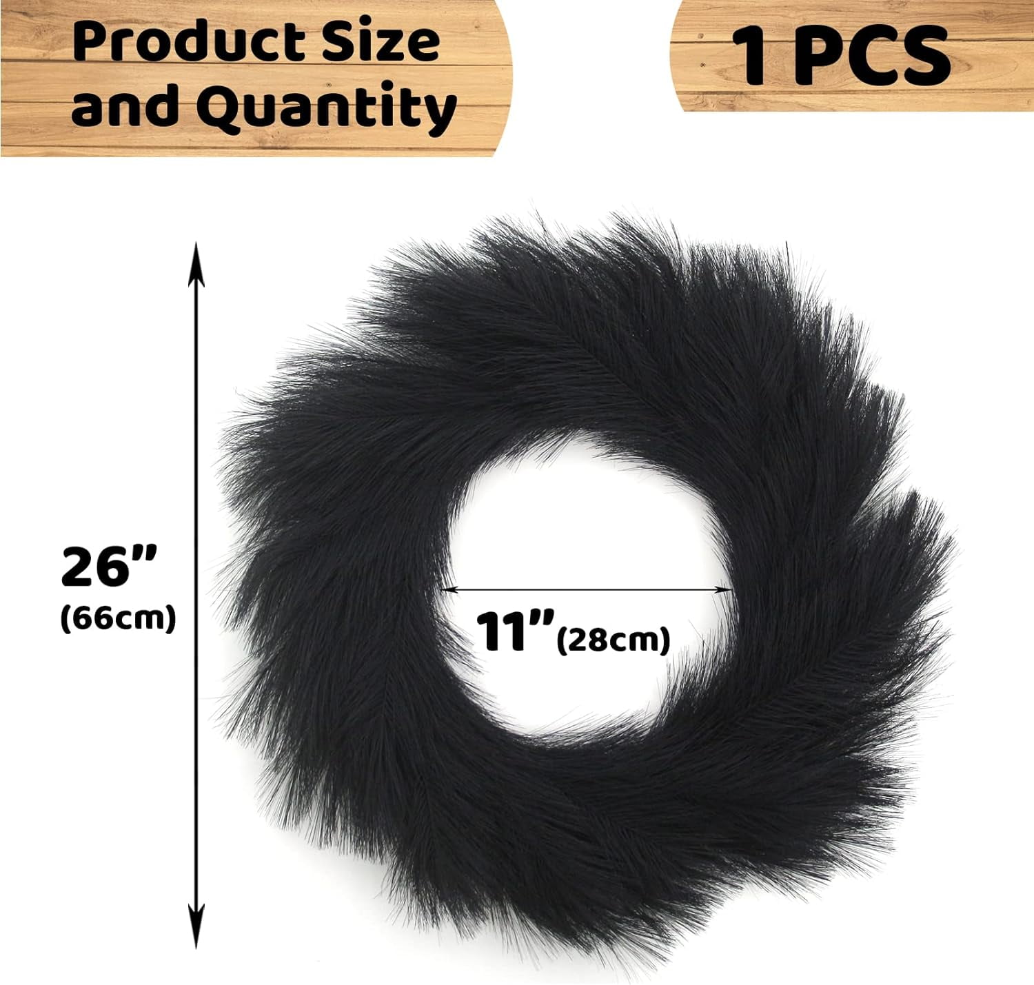 Artificial Pampas Wreath Indoor, 26" Brown Faux Pampas Dried Flower Fall Decor for Outdoor Boho Style Home Decor (Brown, 1)