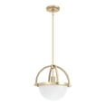 thumbnail image 2 of Hunter Hanging Globe Pendant Light - Modern Lighting Fixture for Kitchen Island, Bedroom, or Living Room, Customizable Hanging Options for Ceiling, Cased White Glass - Wedgefield 19234, Alturas Gold, 2 of 8