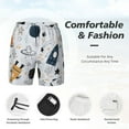 thumbnail image 5 of Balery Cartoon Planets Mens Swim Trunks Swim Shorts for Men Quick Dry Inseam Beach Shorts with Compression Liner Pocket-Large, 5 of 9