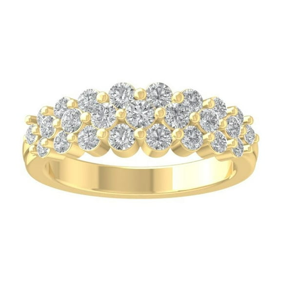 ARAIYA FINE JEWELRY 10K Yellow Gold Round Lab Grown Diamond Anniversary Band Ring (1 cttw, VS Clarity, D-F Color) Size 7.5