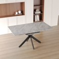 thumbnail image 4 of Extendable Dining Table Set for 6-8 Person with C-Shaped Soft Padded Armless Chairs and Metal Legs, 62.4" to 78.15" Size for Dining Room, 4 of 9