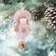 thumbnail image 4 of Gibobby Gorro de Navidad, adornos colgantes de Ángel de nieve, colgante de árbol de Navidad, decoración de fiesta de cumpleaños para niña(Rosa), 4 of 5