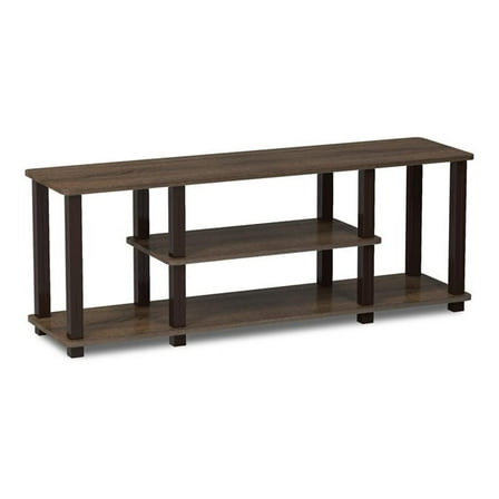 Pemberly Row Wood Entertainment TV Stand for TV up to 50" in Walnut/Brown