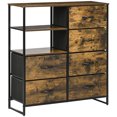 thumbnail image 1 of HOMCOM Armoire de rangement cuisine 6 tiroirs  2 étagères ouvertes, 1 of 10