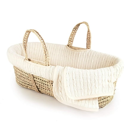 Tadpoles Cable Knit Moses Basket and Bedding Set,