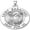 White, variant on Saint Barachiel Round Religious Medal - 3/4 Inch Size of a Nickel - Sterling Silver
