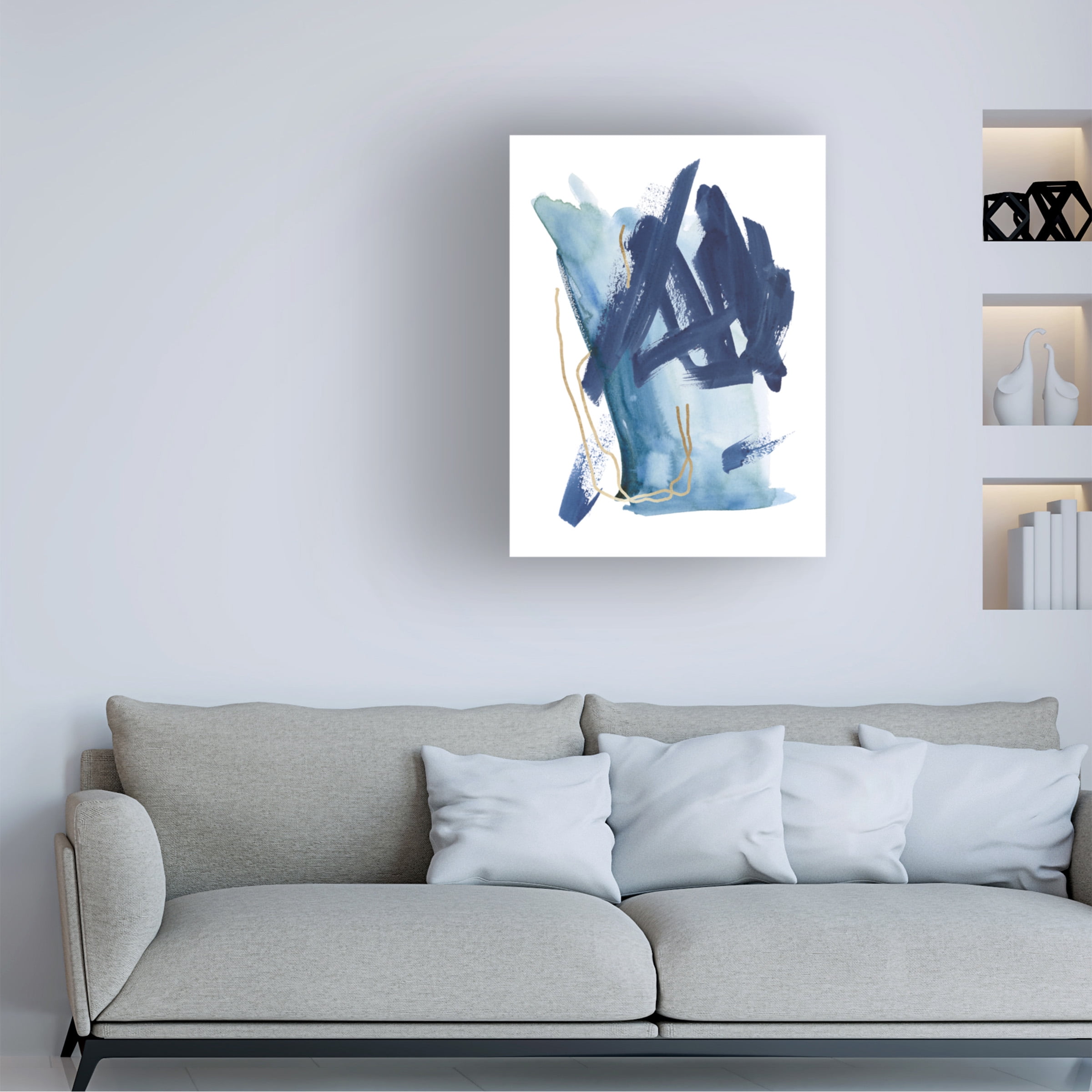 Melissa Wang 'Indigo Collide I' Canvas Art
