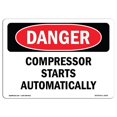thumbnail image 1 of SignMission OS-DS-A-1014-L-1642 10 x 14 Po Signe de Danger OSHA - le Compresseur Démarre Automatiquement, 1 of 1