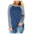 thumbnail image 1 of Birdeem Womens Plus Size Long Sleeve Color Matching Raglan Sleeve T-Shirt Tops, 1 of 5