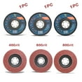 thumbnail image 3 of Eco Edge 4.5-Inch 3-Pack 40/60/80 Grits Assorted Aluminum Oxide Flap Discs (4-1/2" x 7/8" Arbor, Bevel Type 29) For Angle Grinder, 3 of 5