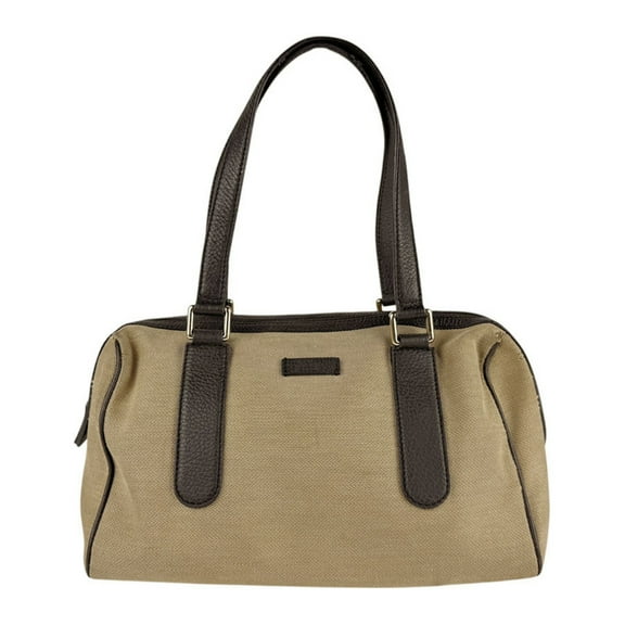 Pre-Owned Gucci handbag in brown canvas and leather, women's, 257289 z6868