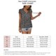 thumbnail image 5 of Camisa informal holgada de manga corta con cuello en V y color negro para mujer, para citas y trabajo en verano, blusas con volantes florales, 5 of 5