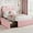 Pink, variant on Twin Szie Upholstered Bed Frame with Storage Headboard,Teddy Fleece Platform Bed w/Channel Tufted Headboard &Wooden Slats Support,No Box Spring Needed, for Bedroom
