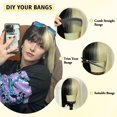 thumbnail image 3 of Lakihair Half Blonde Black 2 Tone Short Straight Hair Bob Wig with Bangs Cosplay Wigs for Women, 3 of 9