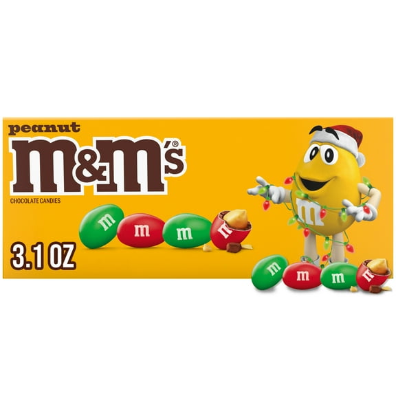 M&M's Peanut Milk Chocolate Christmas Candy - 3.1 oz Box