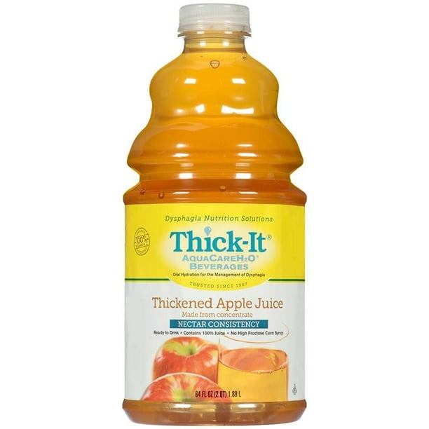 4 PACKS Thick It AquaCare H2O Thickened Apple Juice Beverage, 0.5
