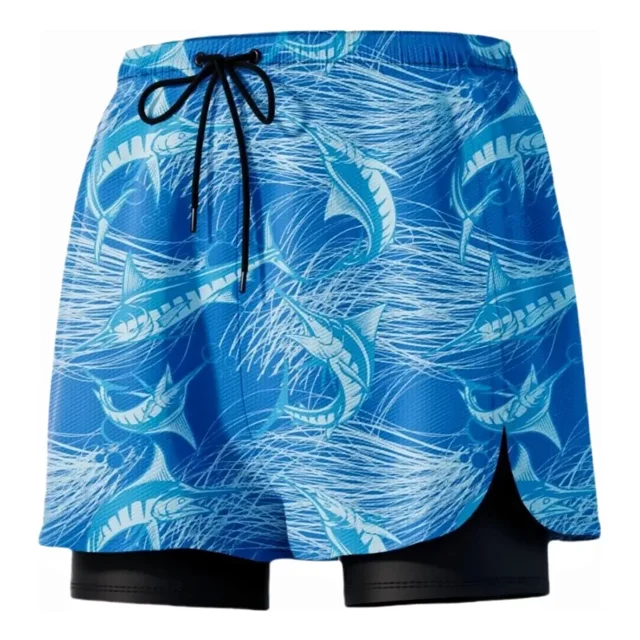 Pantalones Cortos De Baño Casuales De Doble Capa Para Hombre