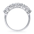 thumbnail image 4 of BERRICLE Sterling Silver 3-Stone Princess Cut Cubic Zirconia CZ Statement Vintage Inspired Art Deco Fashion Ring for Women, Rhodium Plated 2.1 Carat Size 4.5, 4 of 8
