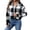 Black-Button Down Shirts, variant on Cropped Flannel Jacket Women Fleece Button Down Crop Plaid Shacket Lapel Collar Sherpa Fall Jackets Winter Coats