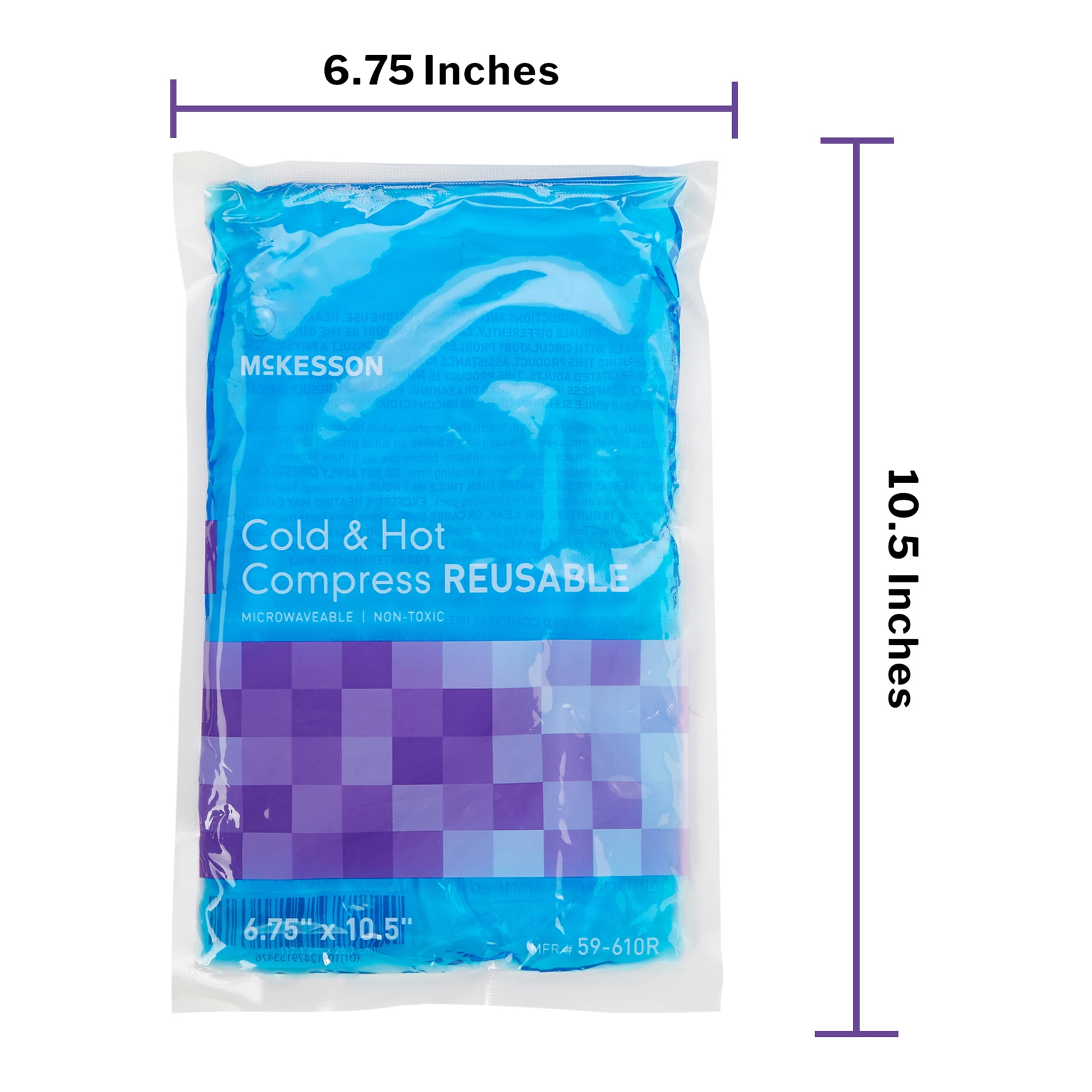 McKesson Hot and Cold Pack, Reusable Gel Compress for Injury, 6.75 in x 10.5 in, 1 Count, 24 Packs, 24 Total
