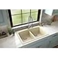 thumbnail image 3 of Karran Qt-710 Drop-In Quartz Composite 33 In. 1-Hole 50/50 Double Bowl Kitchen Sink In Bisque, 3 of 4