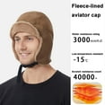 thumbnail image 2 of ZQUUVOU Men's Cotton Trapper Hat Winter Hats with Ear Flaps Windproof Ski Cap Buckle Closure Outdoor Windproof Hat Khaki, 2 of 6